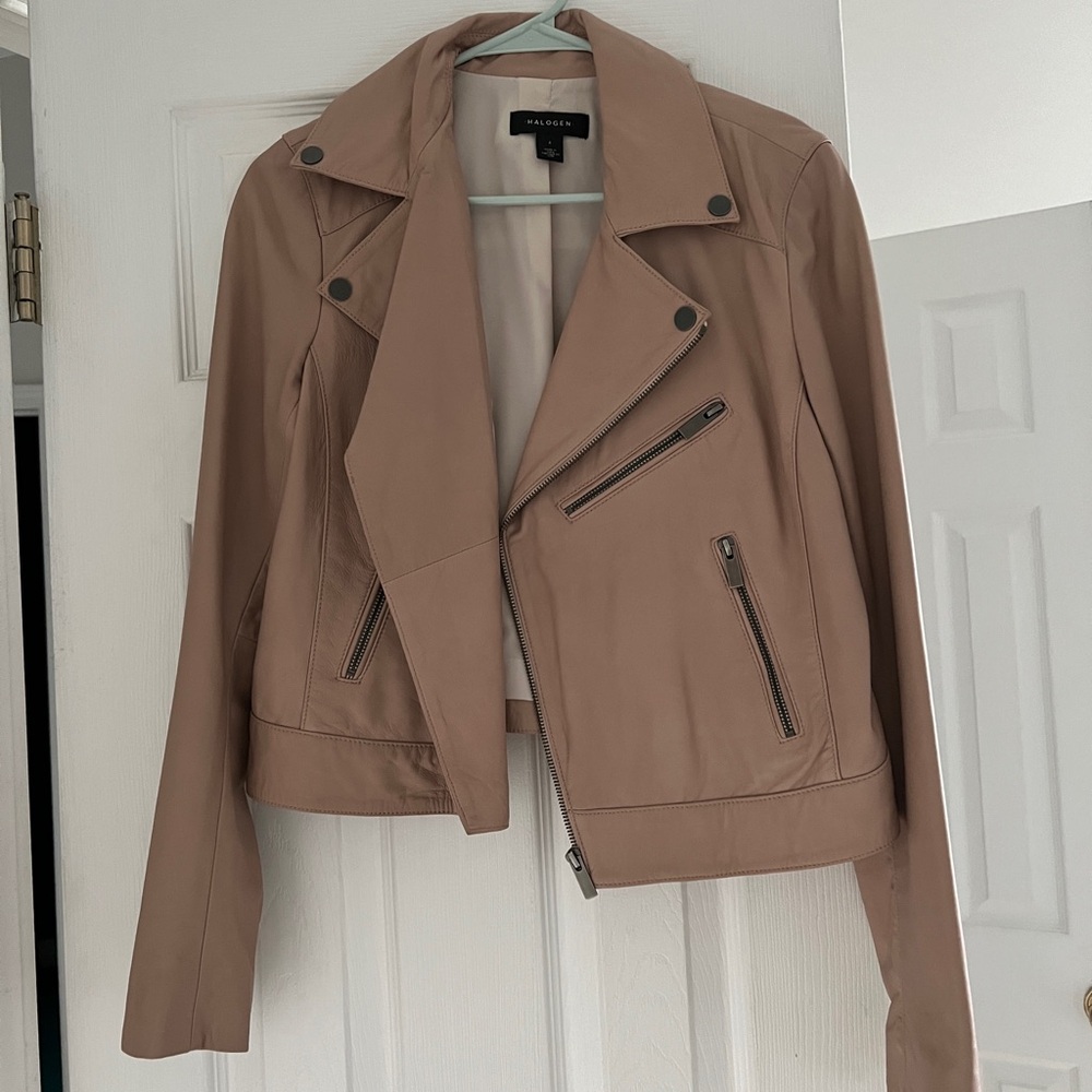 Halogen leather jacket